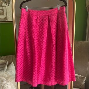 Vibrant Pink Checkered Skirt